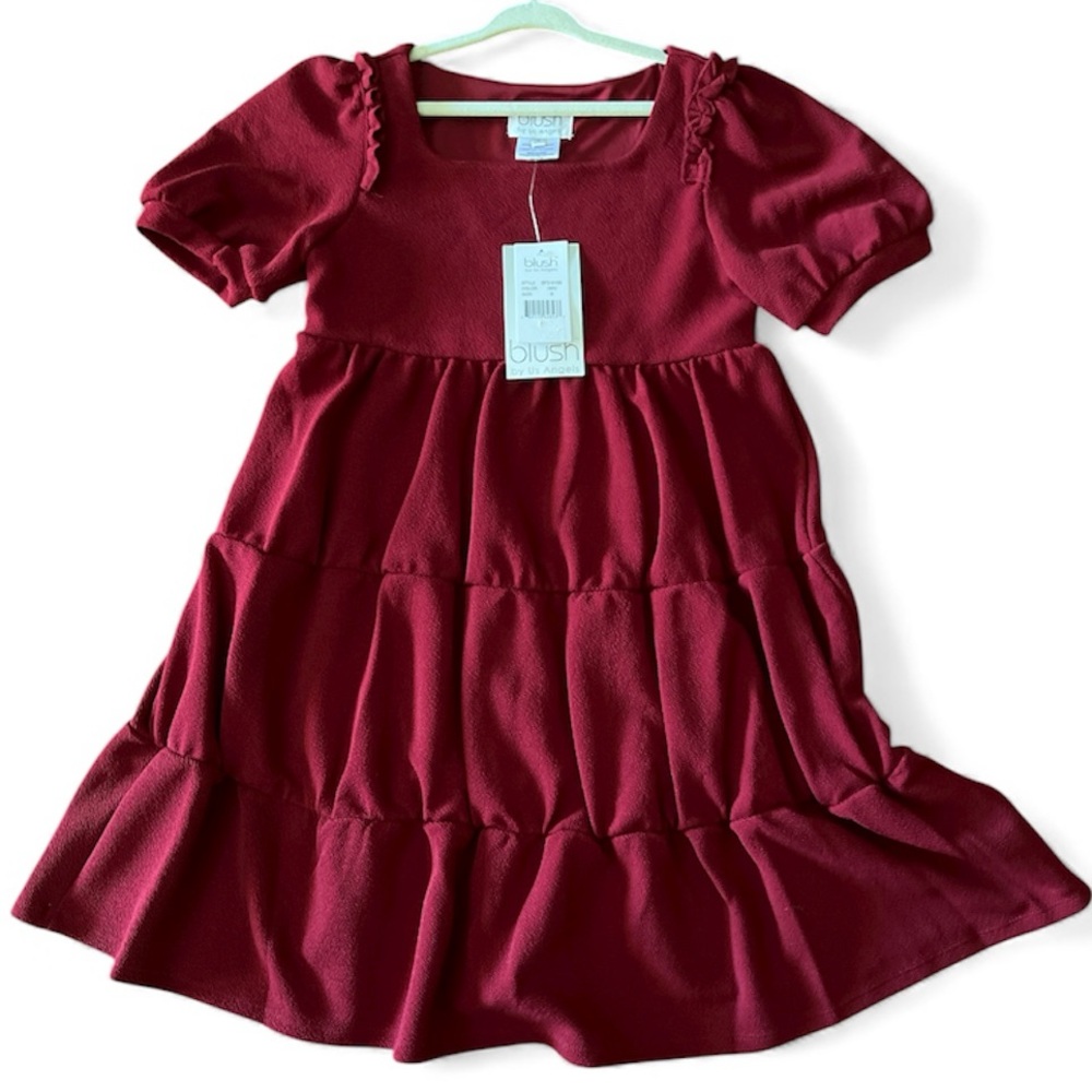 Blush by Us Angels Deep Red Tiered Dress 8